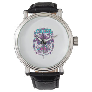 Einhorn Cheer Einhorn Geist Buntes POD Kunstwerk_ Armbanduhr