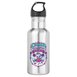 Einhorn Cheer Einhorn Geist Buntes POD Kunstwerk_ Edelstahlflasche