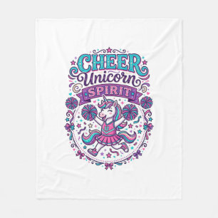 Einhorn Cheer Einhorn Geist Buntes POD Kunstwerk_ Fleecedecke