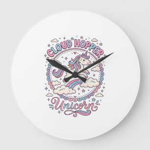 Einhorn Cloud Hopper Einhorn Spielerei Süßes Gesch Große Wanduhr