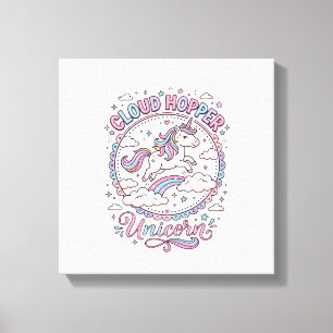 Einhorn Cloud Hopper Einhorn Spielerei Süßes Gesch Leinwanddruck