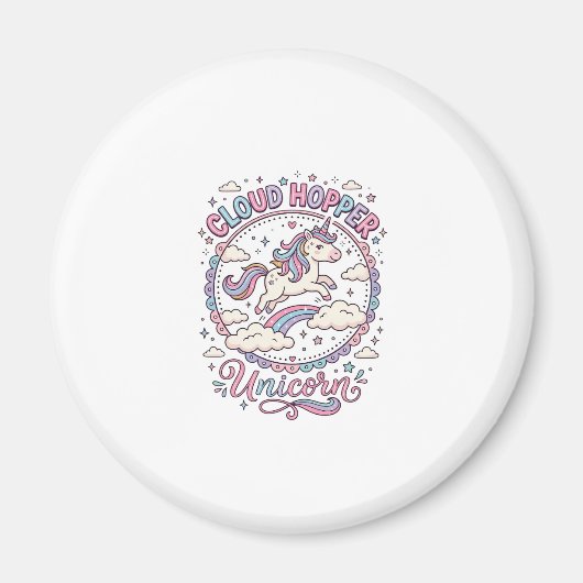 Einhorn Cloud Hopper Einhorn Spielerei Süßes Gesch Magnet (Vorne)