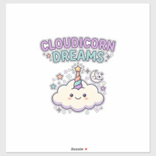 Einhorn Cloudicorn Träume Trendiges Grafik T-Shirt Aufkleber