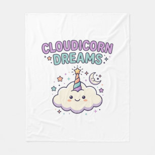 Einhorn Cloudicorn Träume Trendiges Grafik T-Shirt Fleecedecke