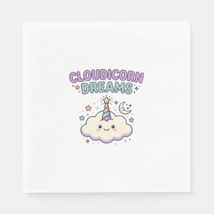 Einhorn Cloudicorn Träume Trendiges Grafik T-Shirt Serviette