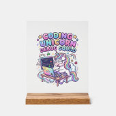 Einhorn Coding Einhorn Debug Squad Charmanter Mark Acrylschild (Vorderseite)