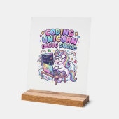 Einhorn Coding Einhorn Debug Squad Charmanter Mark Acrylschild (Winkel)