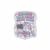 Einhorn Coding Einhorn Debug Squad Charmanter Mark Aufkleber (Vorderseite)
