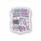 Einhorn Coding Einhorn Debug Squad Charmanter Mark Aufkleber (Vorderseite)