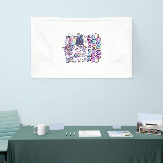 Einhorn Coding Einhorn Debug Squad Charmanter Mark Banner (Messeveranstaltung)