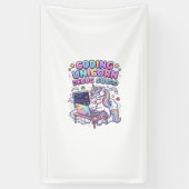 Einhorn Coding Einhorn Debug Squad Charmanter Mark Banner (Vertikal)