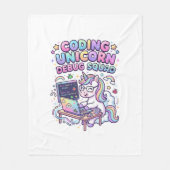 Einhorn Coding Einhorn Debug Squad Charmanter Mark Fleecedecke (Vorderseite)