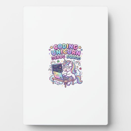 Einhorn Coding Einhorn Debug Squad Charmanter Mark Fotoplatte (Vorderseite)
