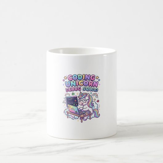 Einhorn Coding Einhorn Debug Squad Charmanter Mark Kaffeetasse (Mittel)