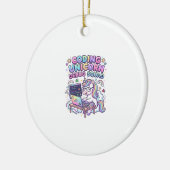 Einhorn Coding Einhorn Debug Squad Charmanter Mark Keramik Ornament (Links)