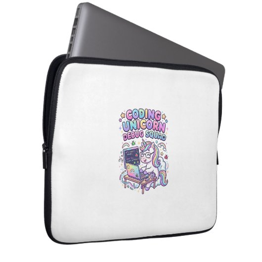 Einhorn Coding Einhorn Debug Squad Charmanter Mark Laptopschutzhülle (Vorne Rechts)