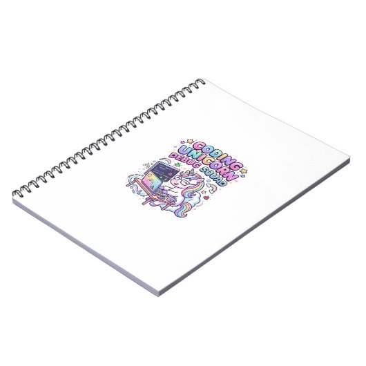 Einhorn Coding Einhorn Debug Squad Charmanter Mark Notizblock (Linke Seite)