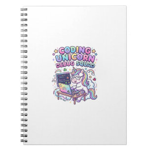 Einhorn Coding Einhorn Debug Squad Charmanter Mark Notizblock