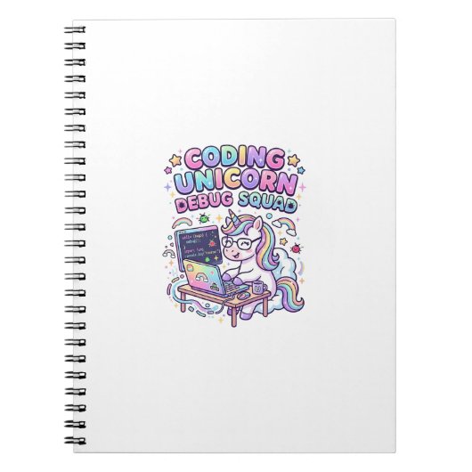 Einhorn Coding Einhorn Debug Squad Charmanter Mark Notizblock (Vorderseite)