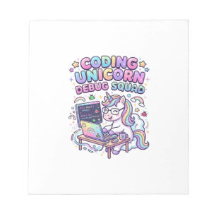 Einhorn Coding Einhorn Debug Squad Charmanter Mark Notizblock