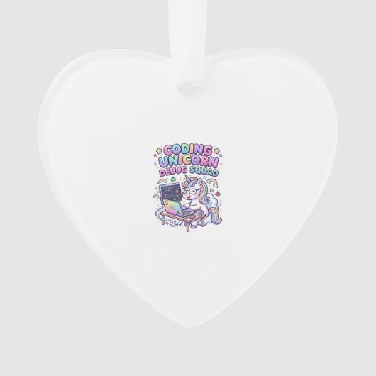 Einhorn Coding Einhorn Debug Squad Charmanter Mark Ornament (Vorderseite)