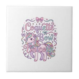 Einhorn Coquette Schleife Einhorn Süß Pastell Graf Fliese