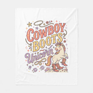 Einhorn Cowboy Stiefel Einhorn Whimsical Zazzle De Fleecedecke