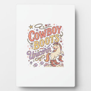 Einhorn Cowboy Stiefel Einhorn Whimsical Zazzle De Fotoplatte