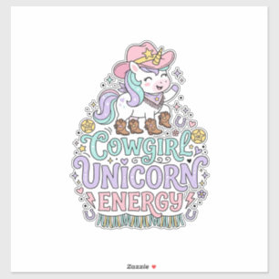 Einhorn Cowgirl Einhorn Energie Süß Pastell Produk Aufkleber