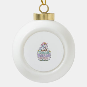 Einhorn Cowgirl Einhorn Energie Süß Pastell Produk Keramik Kugel-Ornament