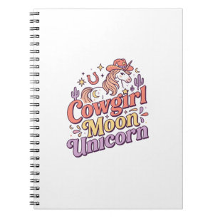 Einhorn Cowgirl Mond Einhorn Whimsical Merch Desig Notizblock