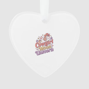 Einhorn Cowgirl Mond Einhorn Whimsical Merch Desig Ornament