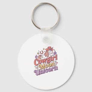 Einhorn Cowgirl Mond Einhorn Whimsical Merch Desig Schlüsselanhänger