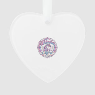 Einhorn-Crew lustiger Druck auf Anfrage Design_1 Ornament