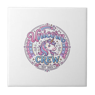 Einhorn-Crew lustiger Print-on-Demand-Design_1 Fliese