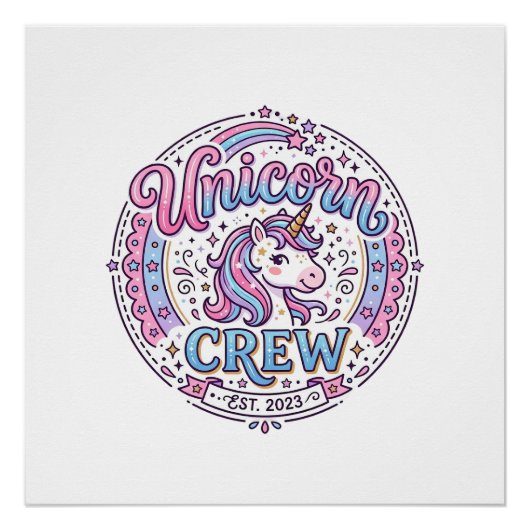 Einhorn-Crew lustiger Print-on-Demand-Design_1 Poster (Vorderseite)