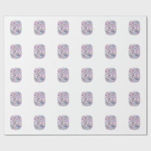 Einhorn-Cupcake Einhorn-Bäckerei Weißer Hintergrun Geschenkpapier