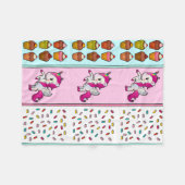 Einhorn, Cupcakes und Sprinkles Niedliche rosa Mäd Fleecedecke (Vorderseite (Horizontal))