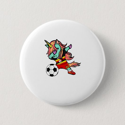 Einhorn Dab Uganda Fußballtrikot Ugandisches Fußba Button (Vorderseite)