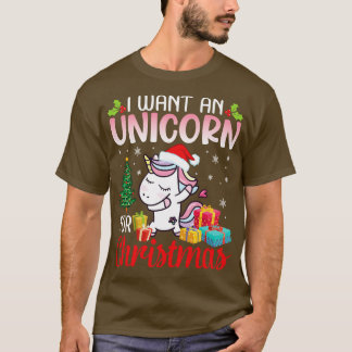 Einhorn Dabbin Schneebaum Ich Wollte ein Einhorn f T-Shirt