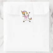 Einhorn-Dabbing , Geschenke für Mädchen Quadratischer Aufkleber (Tasche)