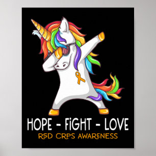 Einhorn Dabbing Hoffnung Kampf Liebe Rsd Crps Bewu Poster