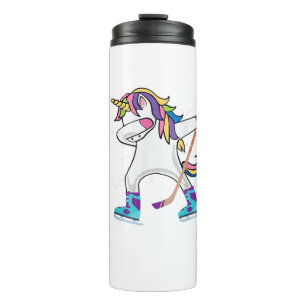 Einhorn Dabbing mit einem Hockeyschläger Einhorn S Thermosbecher