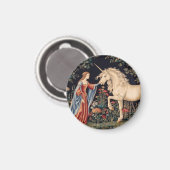 Einhorn-Dame im Garten Magnet (Vorderseite/Rückseite)