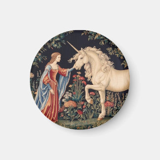 Einhorn-Dame im Garten Magnet