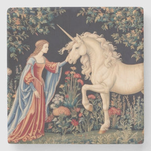 Einhorn-Dame im Garten Steinuntersetzer