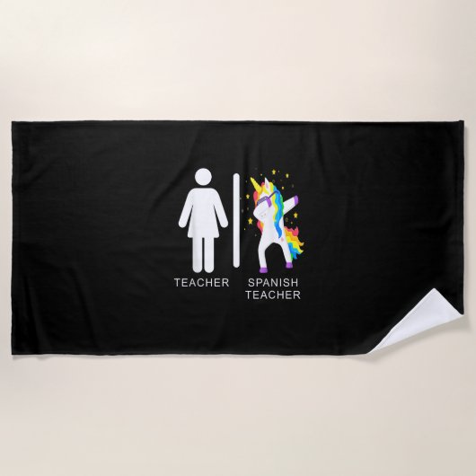 Einhorn Damen Spanischlehrer Dabbing lustiger Span Strandtuch (Vorderseite)