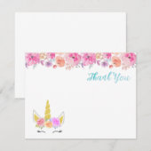 Einhorn danken Ihnen zu kardieren Dankeskarte (Vorne/Hinten)