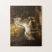 Einhorn, das durch die Waldmalerei läuft Puzzle (Vertikal)