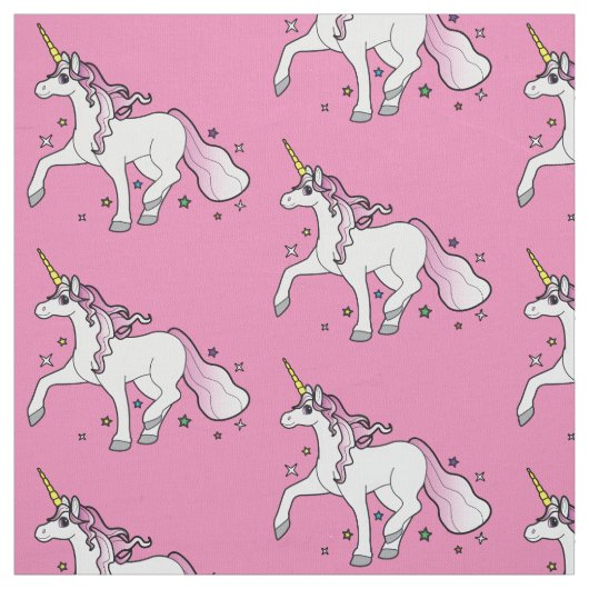 Einhorn, das durch Sterne trottet Stoff (Muster)